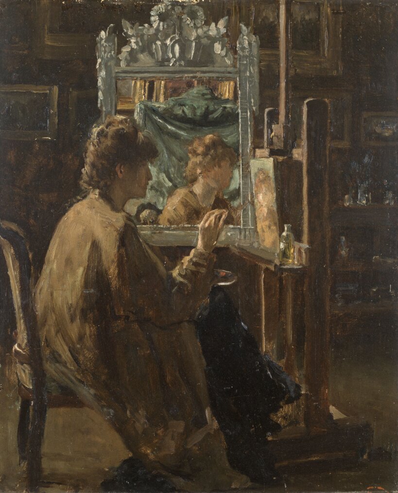 Alfred Stevens Kunstenares in haar atelier eind 19de eeuw MSK Gent