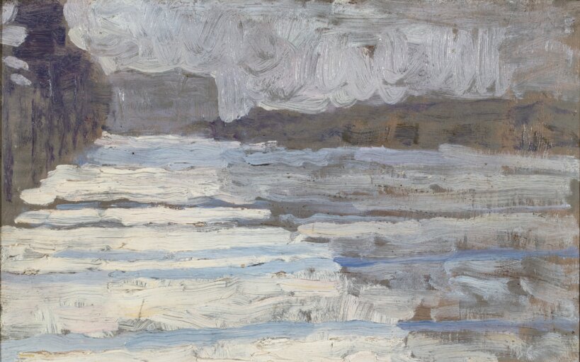 Albert Baertsoen, 'Matin gris, neige (étude)', vers 1892, Collection privée