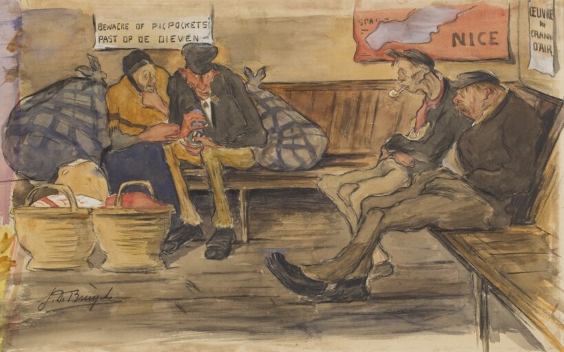 Jules De Bruycker, 'Personnages dans une salle d'attente', 20ème siècle, MSK Gent